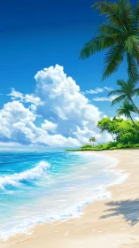Tropical Coastal Landscape with Cumulus Cloud Formation.