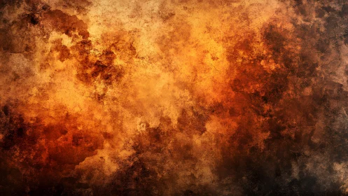 Fiery Abstract Grunge Texture with Warm Orange and Brown Tones.