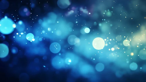 Dreamy blue bokeh lights abstract background in soft focus style.