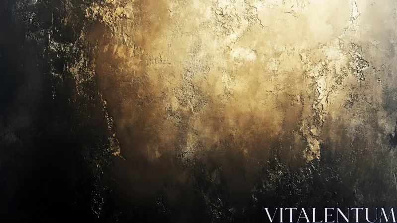 Textured metallic wall glows with diffused golden light