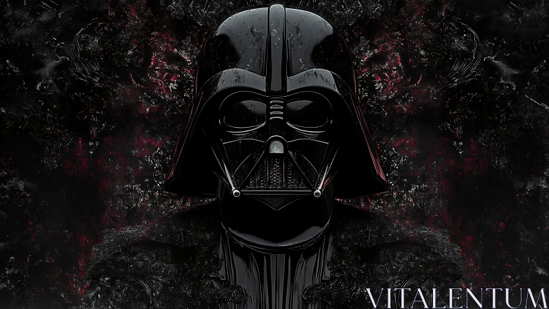 Midnight helm of shadowed power in fractured starlight.