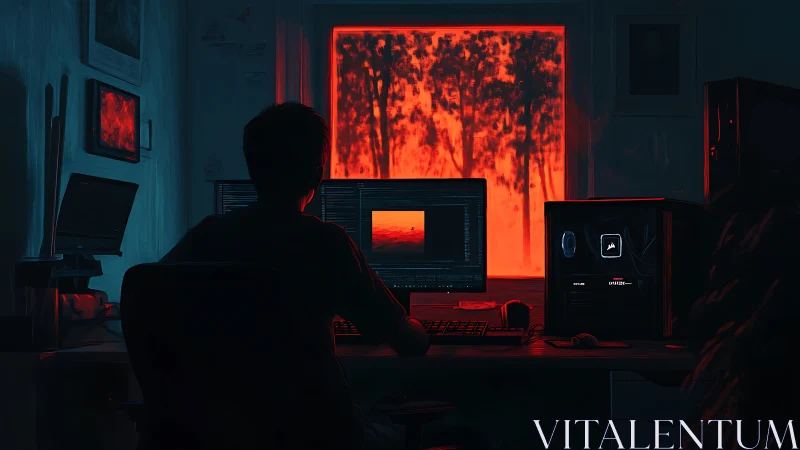 Midnight editor sculpts fiery worlds beyond glowing screen