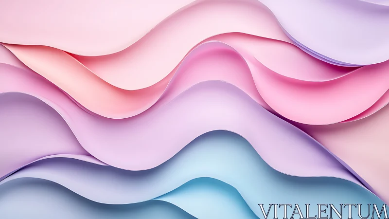 Soft pastel layered waves in abstract digital background.