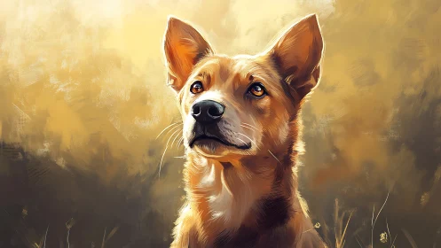 High-detail canine portrait with directional warm rim lighting