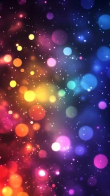 Multicolor bokeh light field with radial gradient glow spectrum