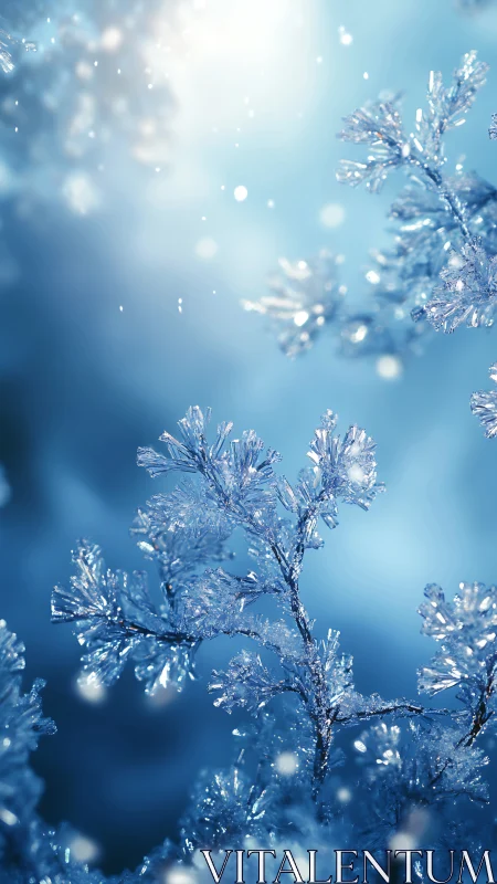 Macro crystalline foliage in luminous winter depth of field.