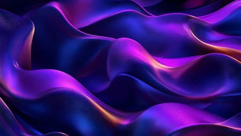 Undulating digital surface presents smooth luminous waveforms