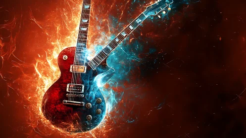 Twin-neck fire and ice guitar carves riffs from raw light