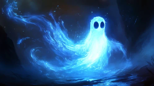 Luminescent spectral figure in dark environment at night.