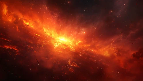 Stellar inferno engulfs fractured planet in molten flare field.