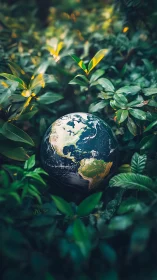 Earth Cradled in Nature's Gentle Embrace.