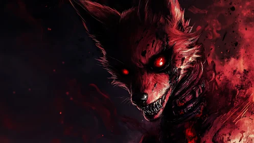 Ember-fanged nightmare fox slips from the burning void