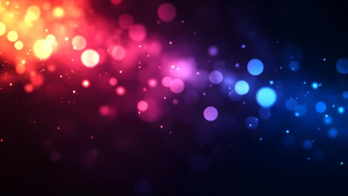 Vibrant Bokeh Light Abstract in Red, Pink, and Blue Gradient.