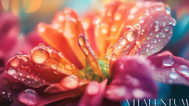 Rain-Soaked Flowers Glow with Prismatic Light