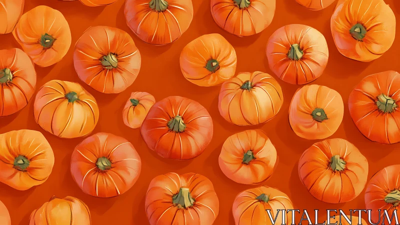 Pumpkin pattern fills vivid orange harvest background.