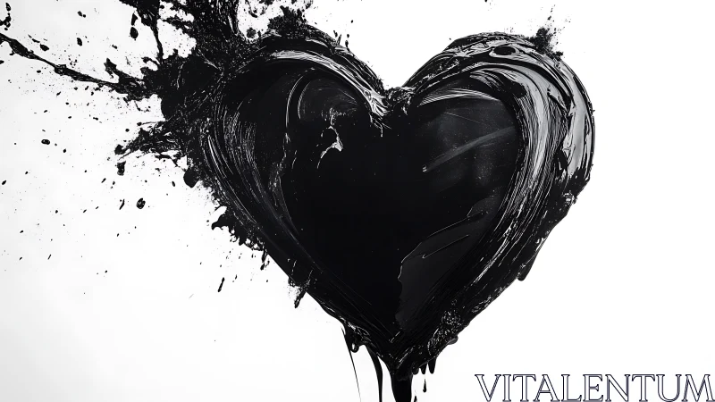 Splattered Heart: Emotional Rupture in Black and White