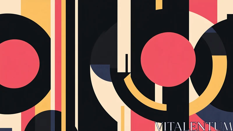 Playful circles and bold shapes in cozy modern colors.