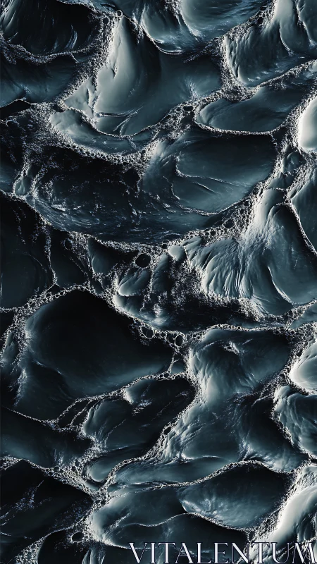 Midnight tide patterns swirling into sculpted velvet waves.
