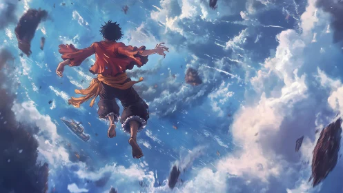 Skyward leap into a bright, drifting ocean of clouds.