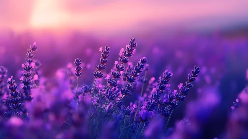 Lavender Field Depth: Shallow Focus Floral Rendering