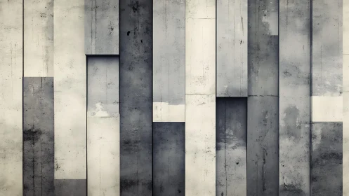 Abstract geometric wall art with vertical concrete panels, modern style.