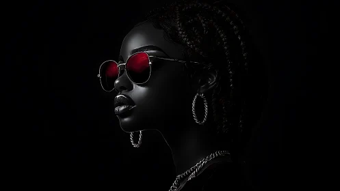 Striking portrait celebrates bold red shades and glowing style