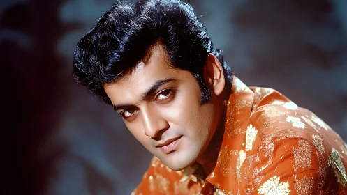 Studio headshot captures soft key lighting on retro styled man