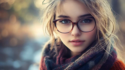 Soft winter portrait captures a thoughtful girl in warm light