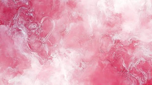 Diffuse pink smoke abstraction forms fluid marbled currents
