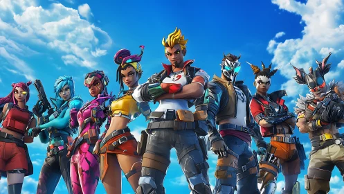 Neon squad locks arms with the sky, ready to rewrite battle rules