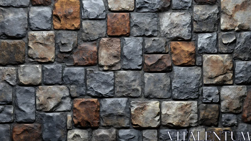 Weathered stone wall rich with cozy rustic character.