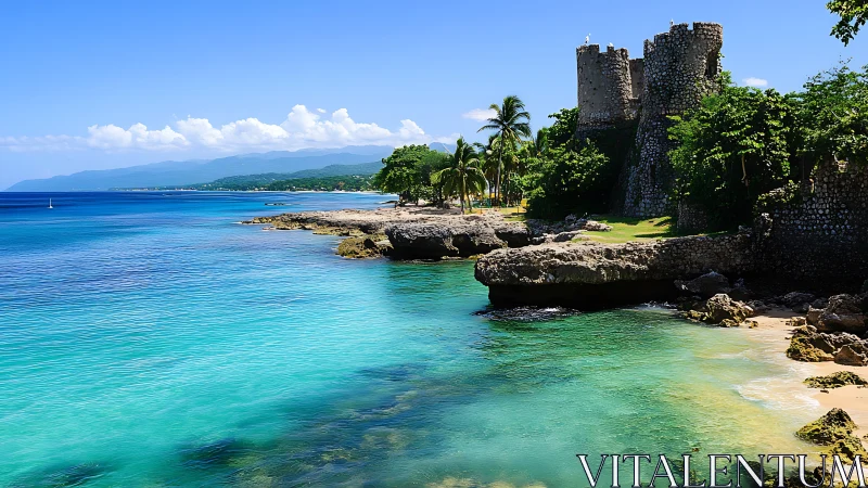 Turquoise Paradise Where Stone Sentinels Guard Tropical Shores.