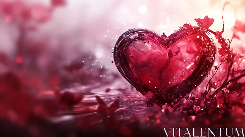 Crystalline Heart Form with Fluid Dynamics and Volumetric Light Scattering