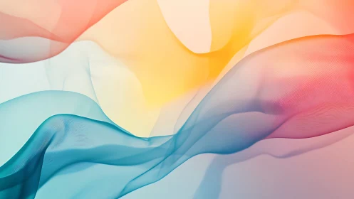 Soft translucent color waves drift across a bright sky