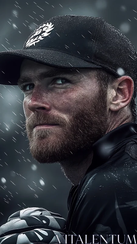 Rain-soaked contender studies the storm with steel-edged calm