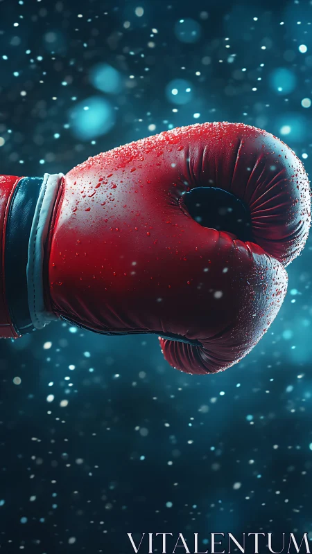 Frost-Kissed Boxing Glove in Winter.