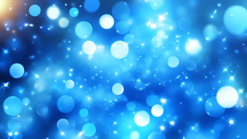 Bright Abstract Blue Bokeh Lights with Sparkling Effects.