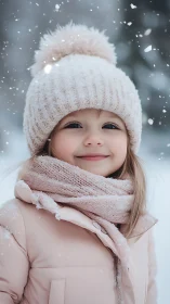 Winter's Dimpled Grin: Frost-Kissed Innocence Bundled Tight.
