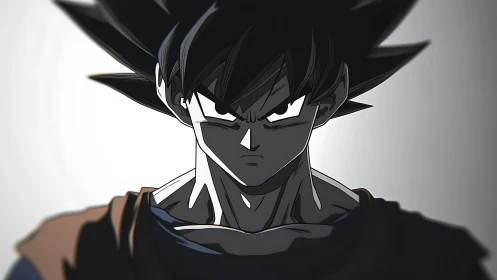 Shadow-forged warrior stares down destiny in stark light