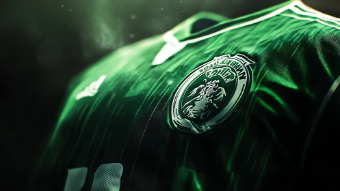Proud green football jersey glows with bold team spirit