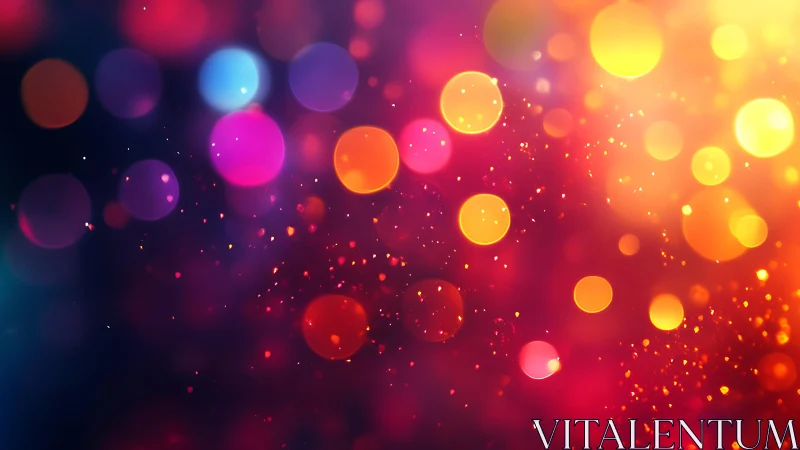 Vibrant multicolored bokeh lights abstract background, digital art.
