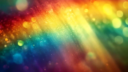 Prismatic stardust streaming through radiant rainbow light.