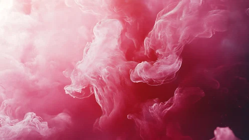 Pink vapor plumes swirling through soft abstract haze.