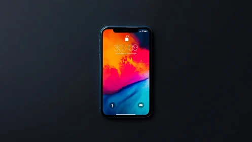 iPhone notch display thermal spectrum gradient rendering. Photorealistic.