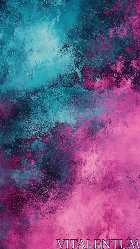 Velvet nebula of teal and pink in dreamy textured swirls.