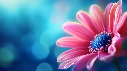 Pink Gerbera Daisy with Chromatic Aberration and Depth of Field Rendering