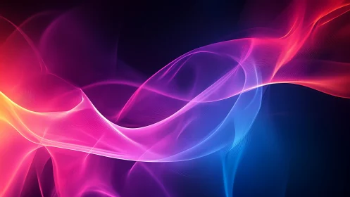 Chromatic light waves form fluid neon gradients on dark field