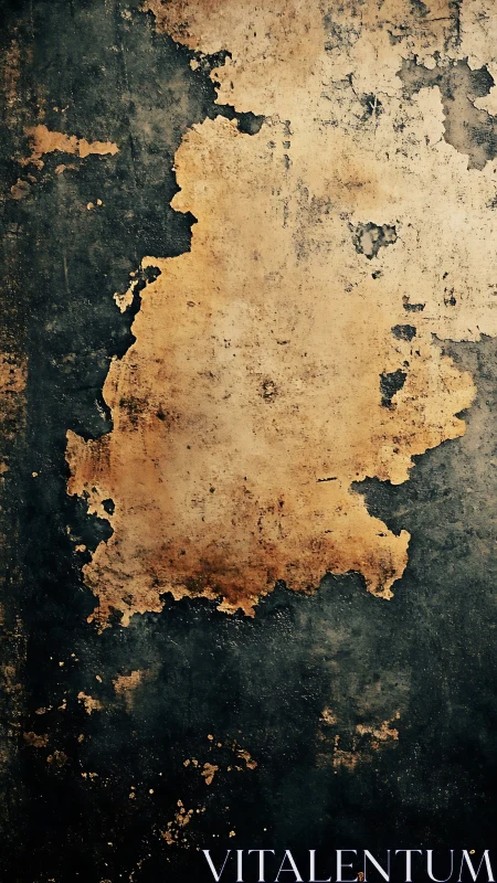 Peeling rust continents drift quietly across a dark sea