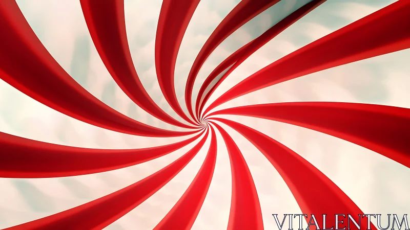 Spiraling Candy Swirl in Bold Red and Creamy White Stripes.
