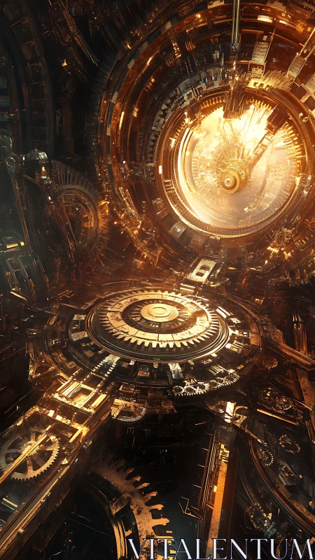 Radiant cosmic engine spins within a colossal ring of gears